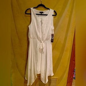 Luxology white flowing cotton dress 12 NWT